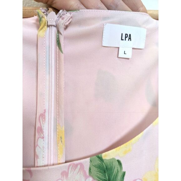 NWOT LPA Revolve Floral Hibiscus Flower Print Serafina Dress Sz L - Picture 9 of 10